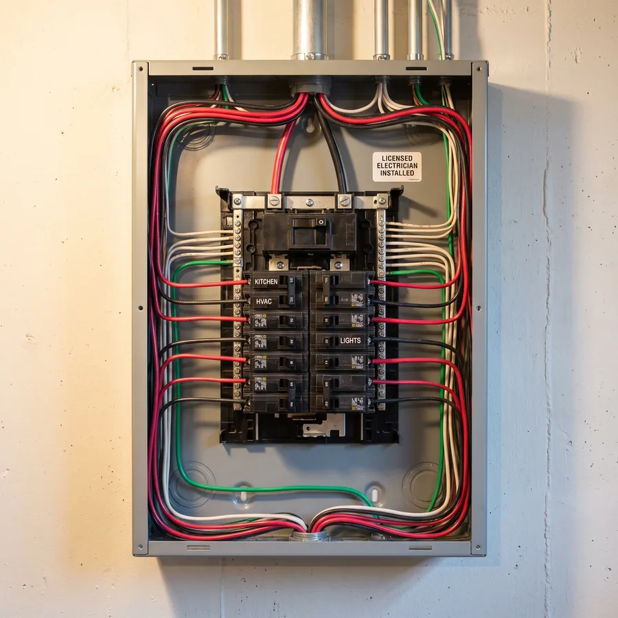 Modern service panel install